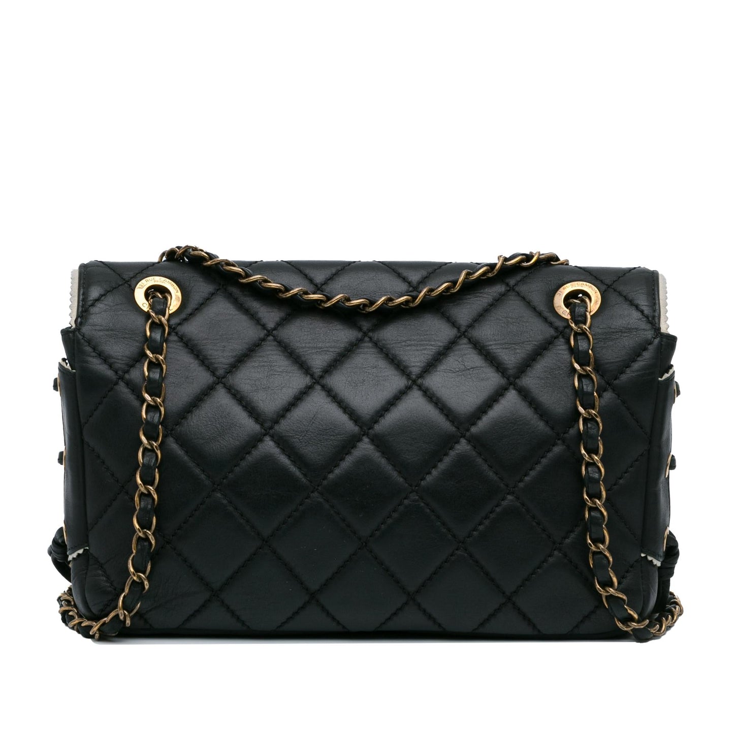 Chanel CC Quilted Lambskin Tassel and Border Embellished Flap