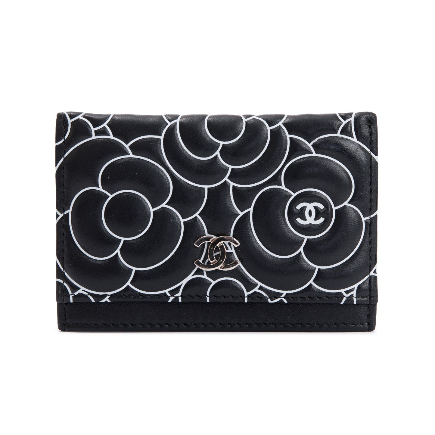 Chanel Camellia Embossed Lambskin Card Holder