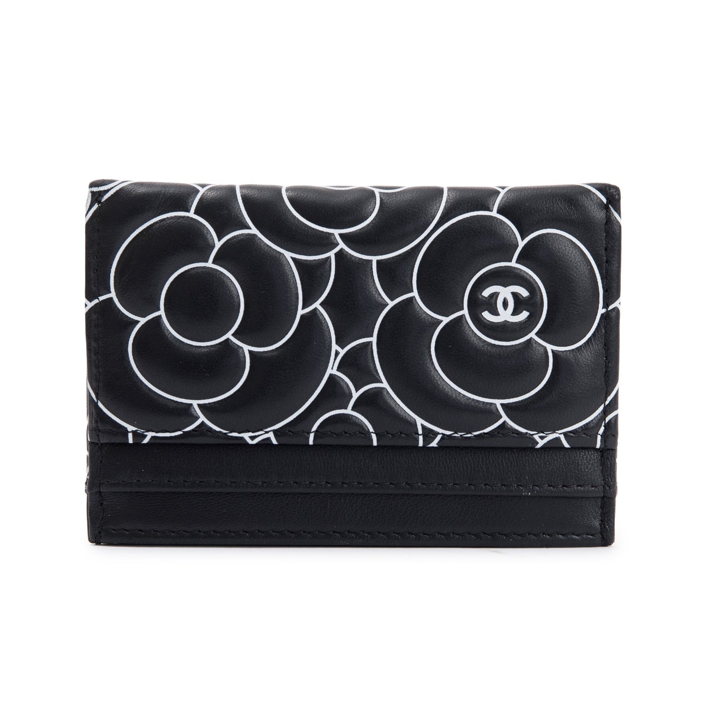Chanel Camellia Embossed Lambskin Card Holder