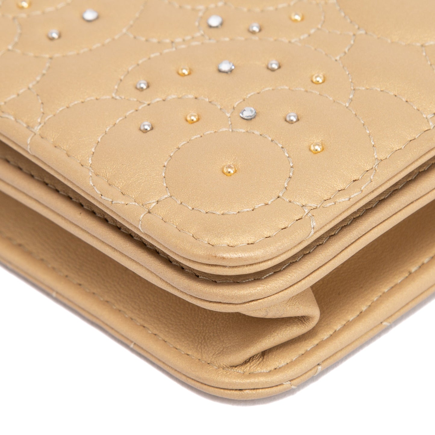 Chanel Camellia Studded Wallet on Chain