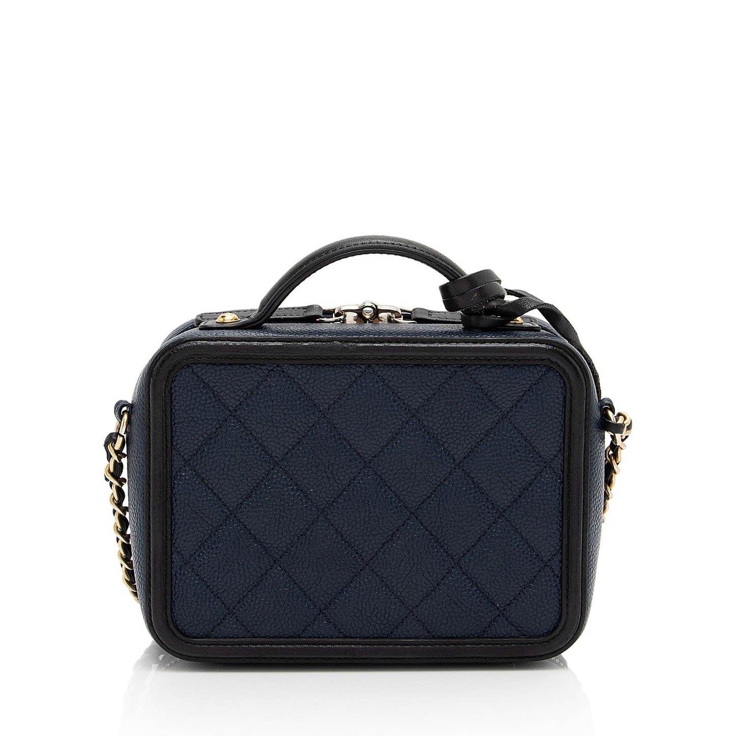 Chanel Caviar Leather CC Filigree Small Vanity Case (SHF-v02lq3)