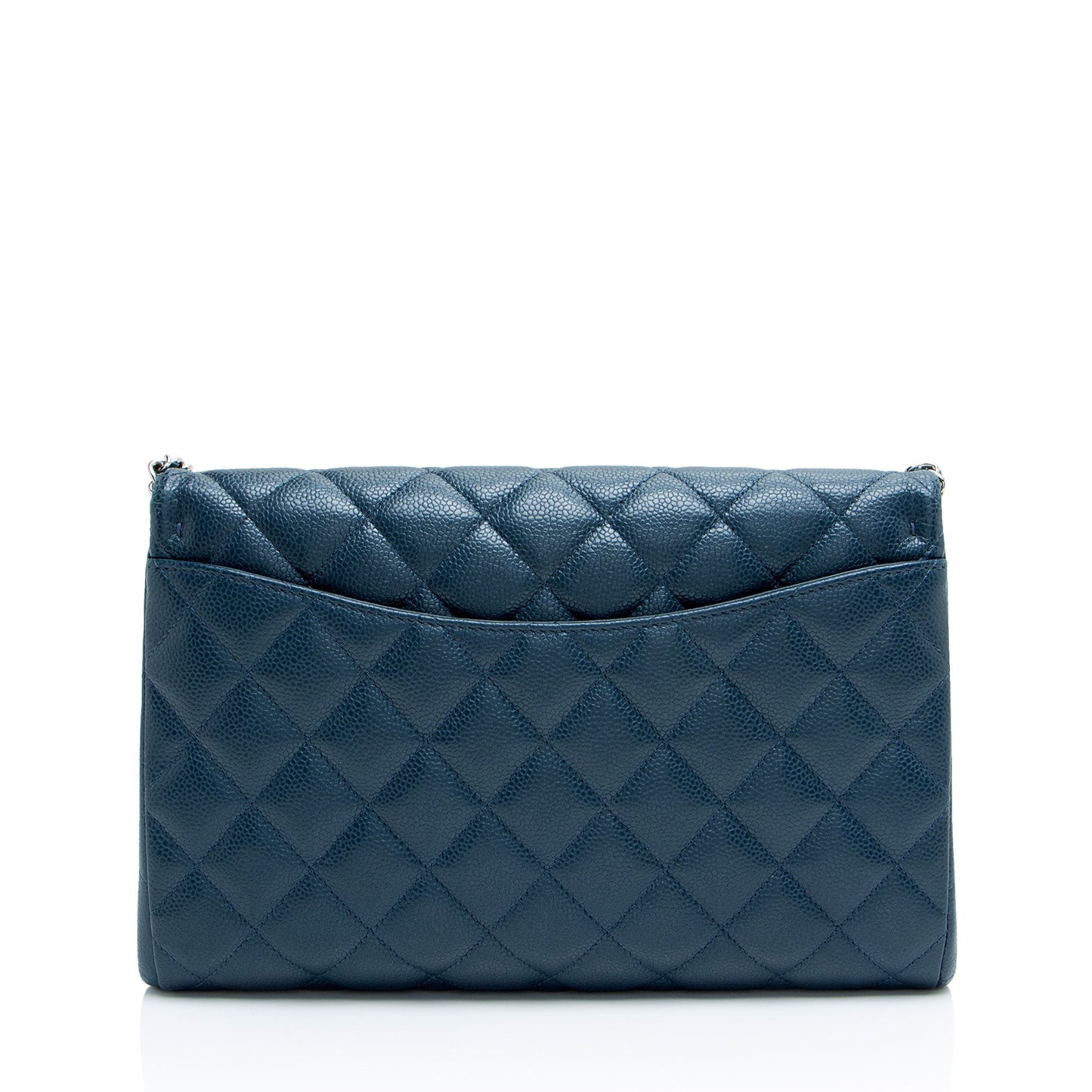 Chanel Caviar Leather Chain Flap Clutch