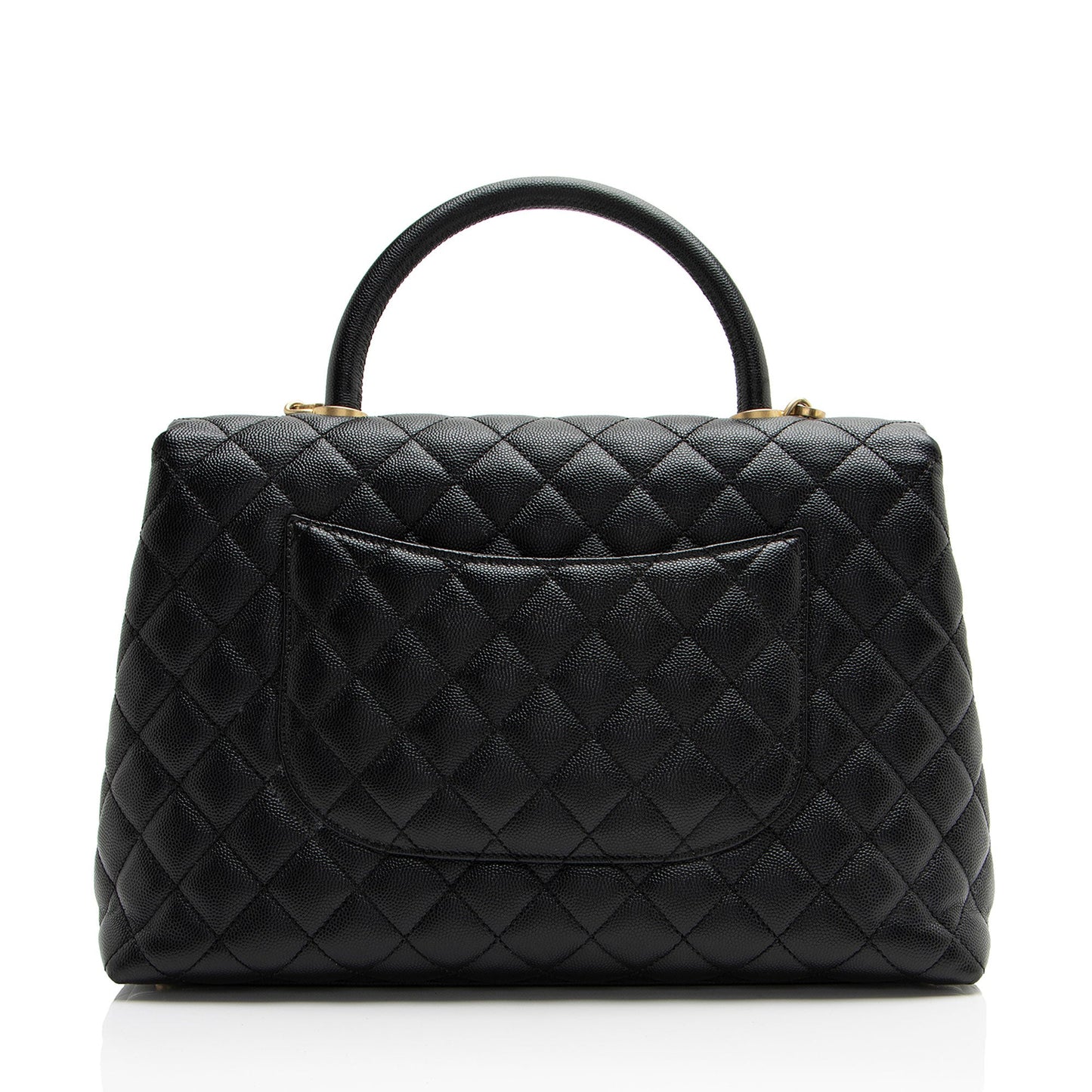 Chanel Caviar Leather Coco Top Handle Medium Flap Bag