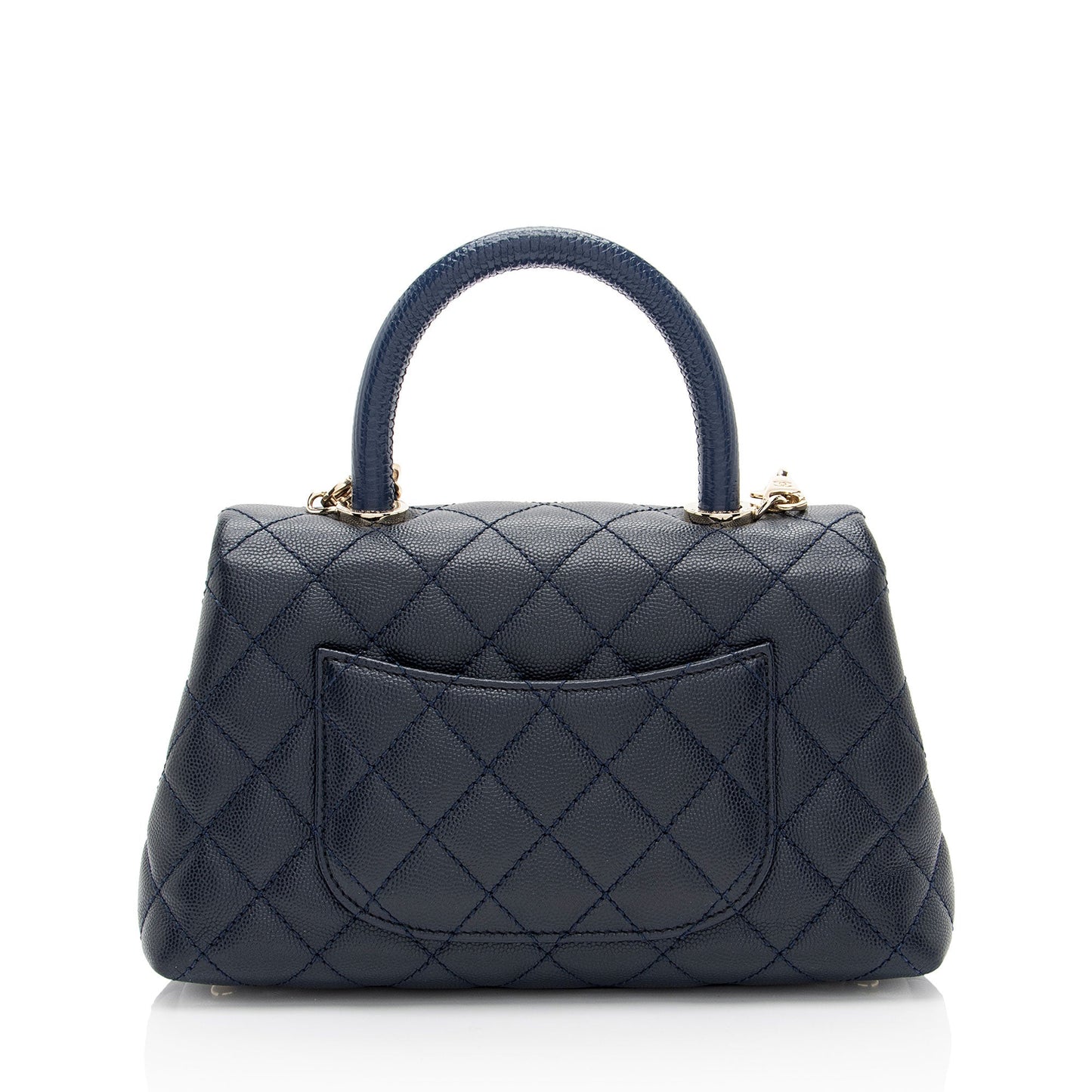 Chanel Caviar Leather Coco Top Handle Mini Flap Bag