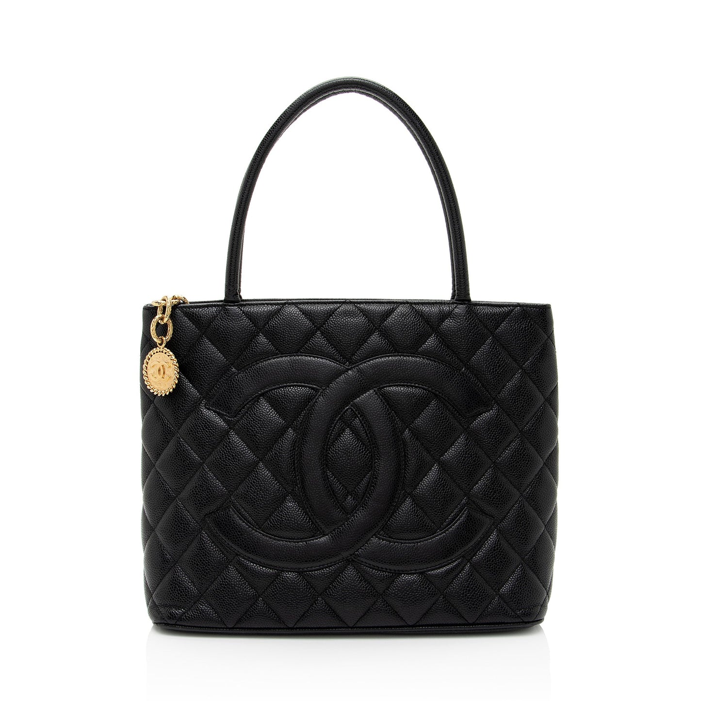 Chanel Caviar Leather Medallion Tote (SHF-7Ttgip)