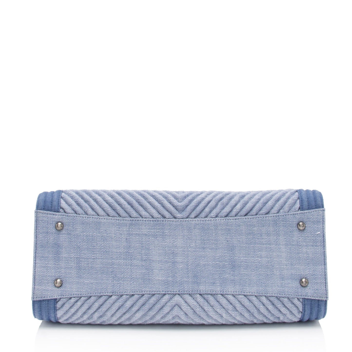 Chanel Chevron Denim Boy Tote