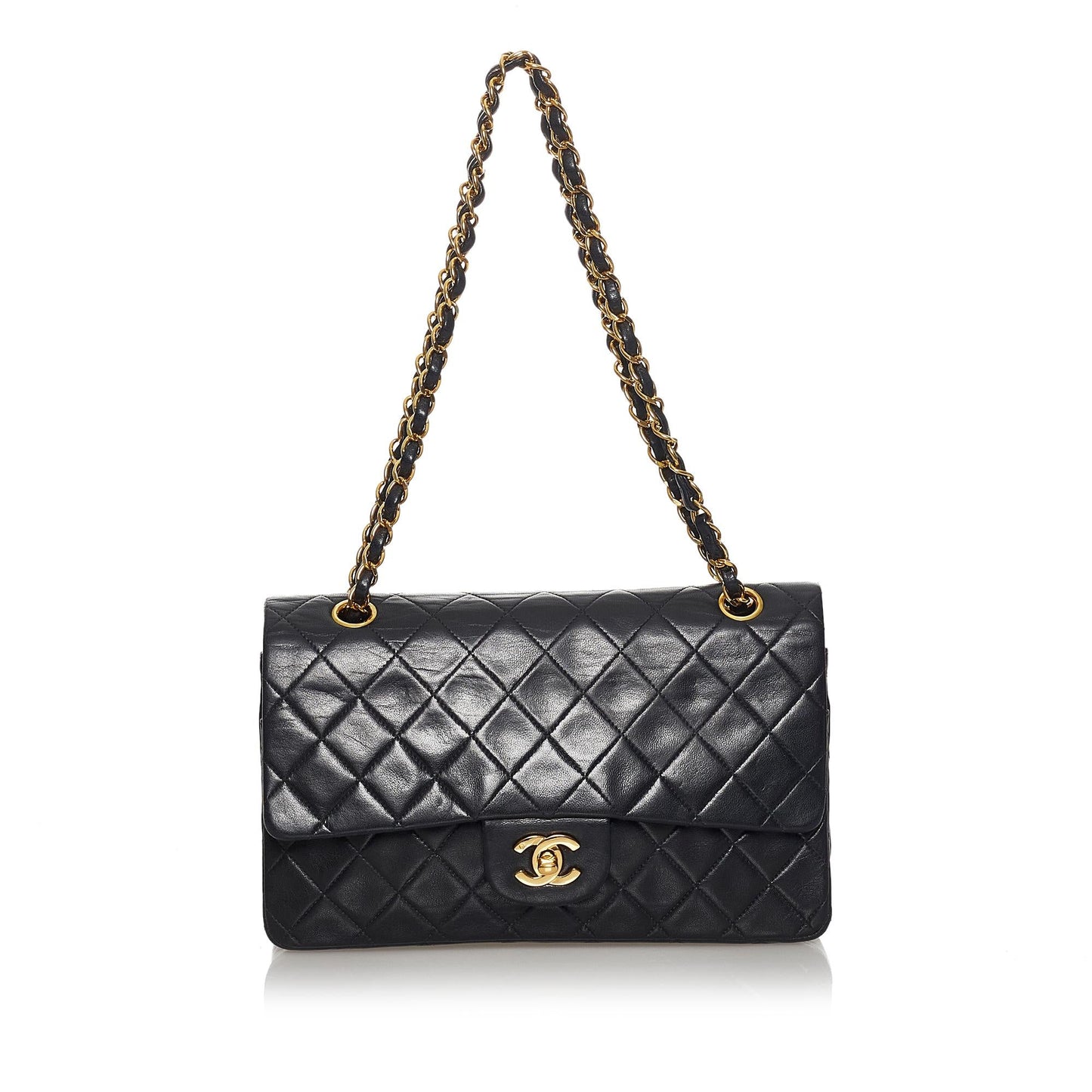 Chanel Classic Lambskin Leather Double Flap Bag (SHG-31282)