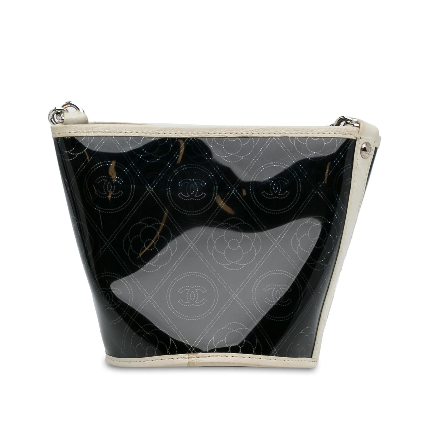 Chanel Crumpled Calfskin PVC Camellia Bucket (SHG-Z2KcYy)