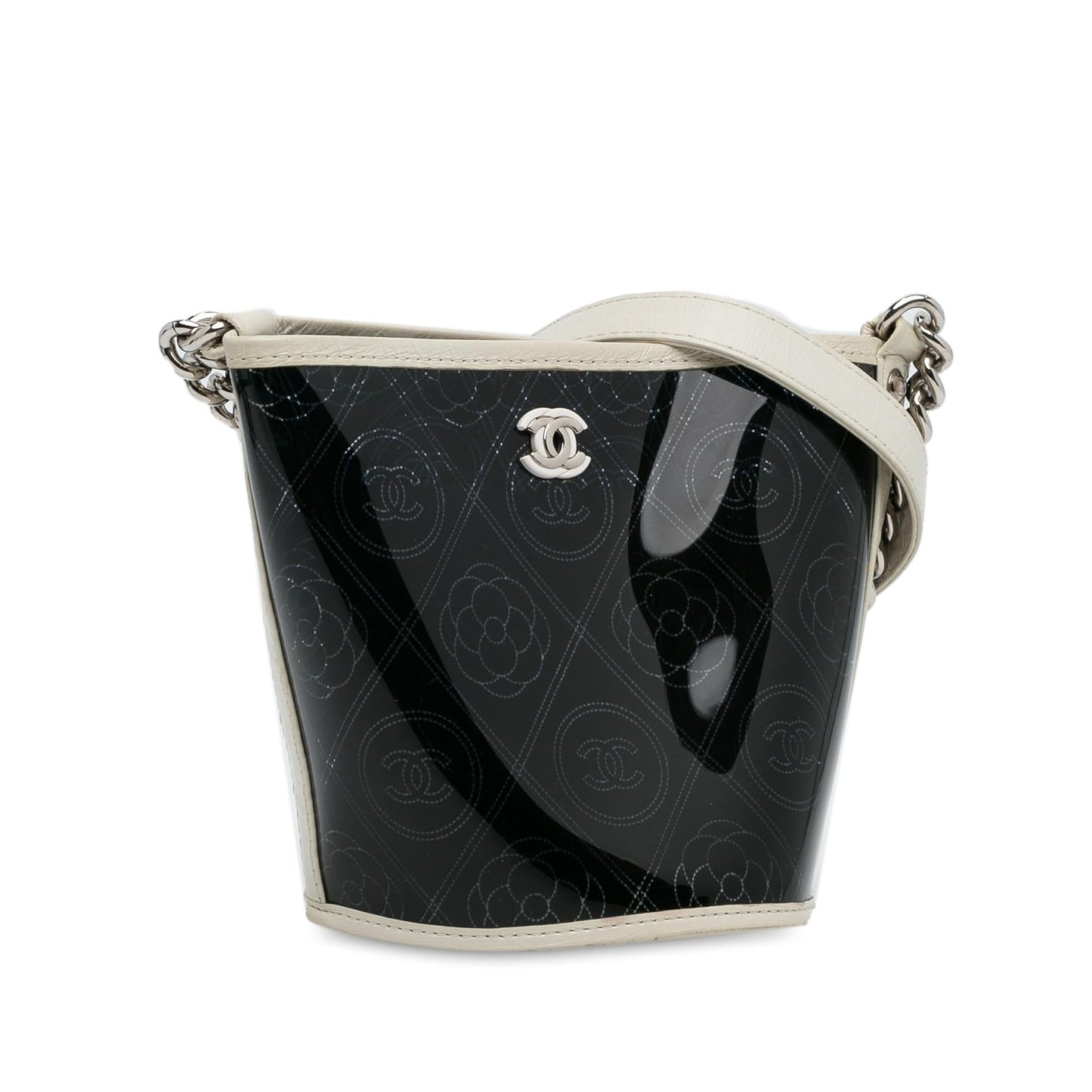 Chanel Crumpled Calfskin PVC Camellia Bucket (SHG-Z2KcYy)