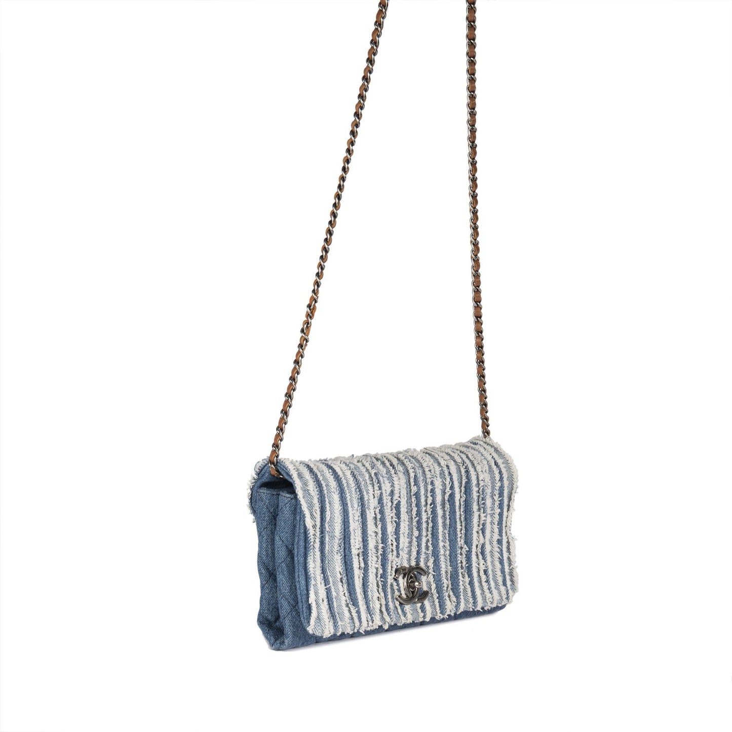 Chanel Denim Fringe Medium Flap Bag