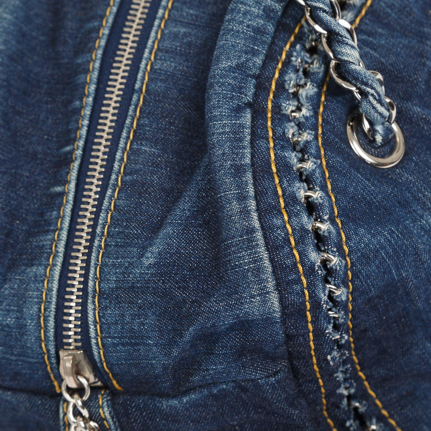 Chanel Denim Luxe Ligne Bowler Bag