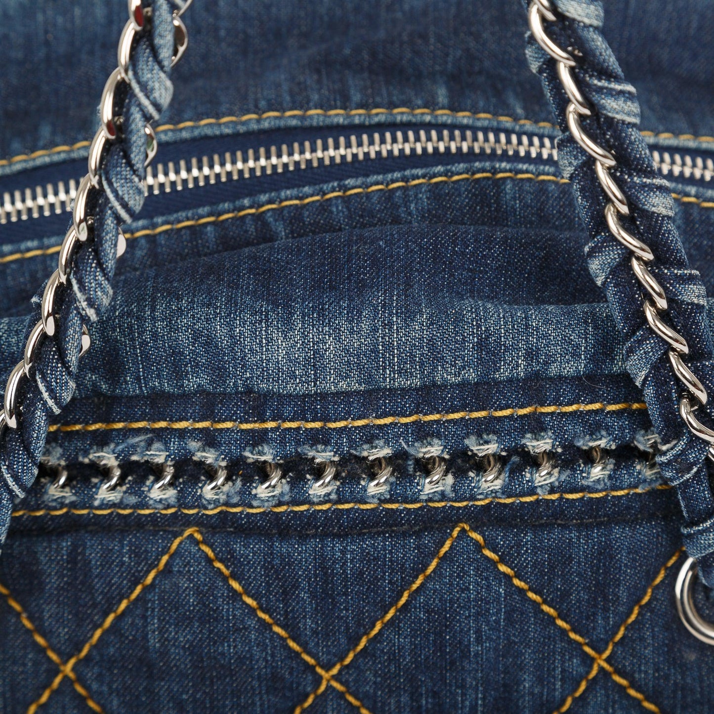 Chanel Denim Luxe Ligne Bowler Bag