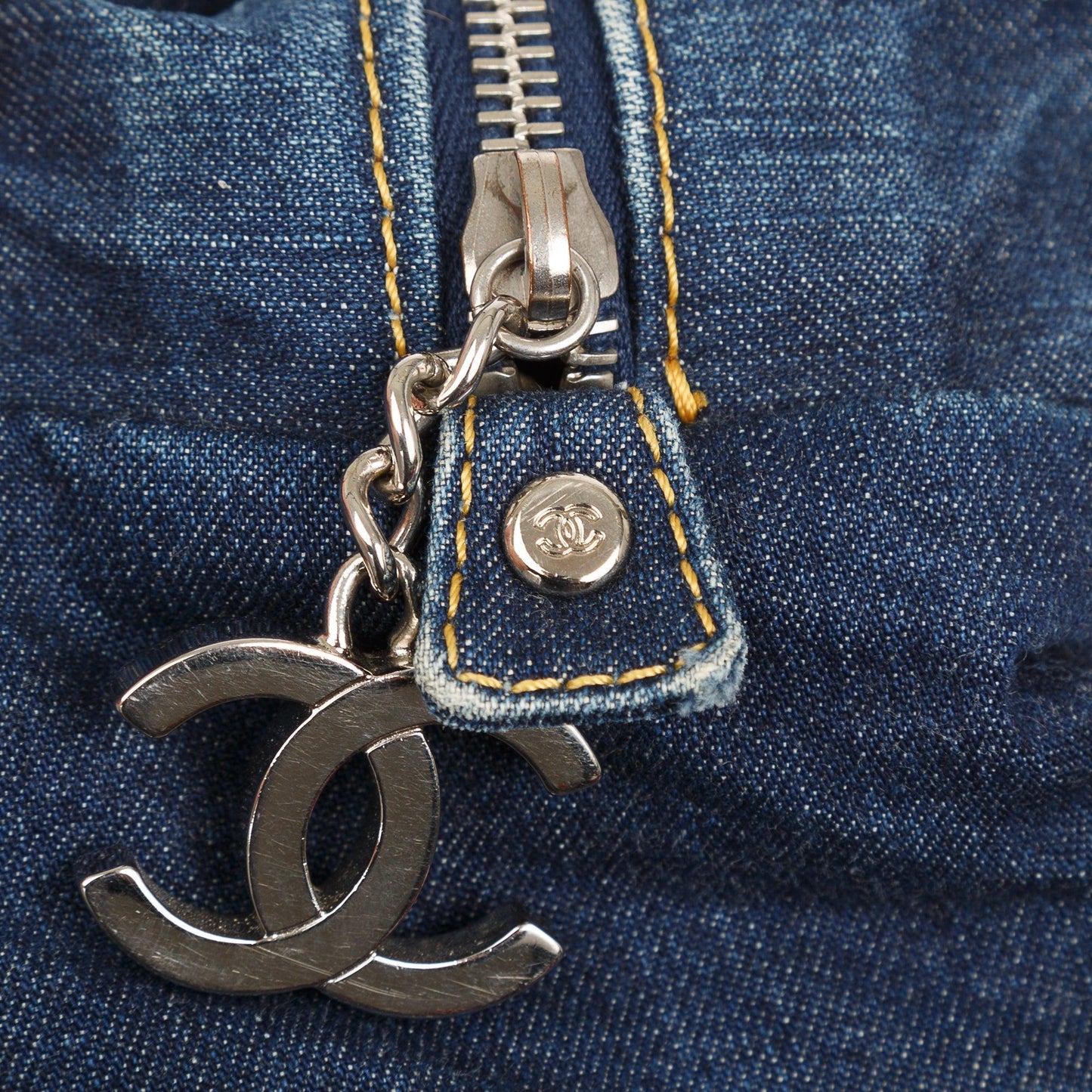 Chanel Denim Luxe Ligne Bowler Bag
