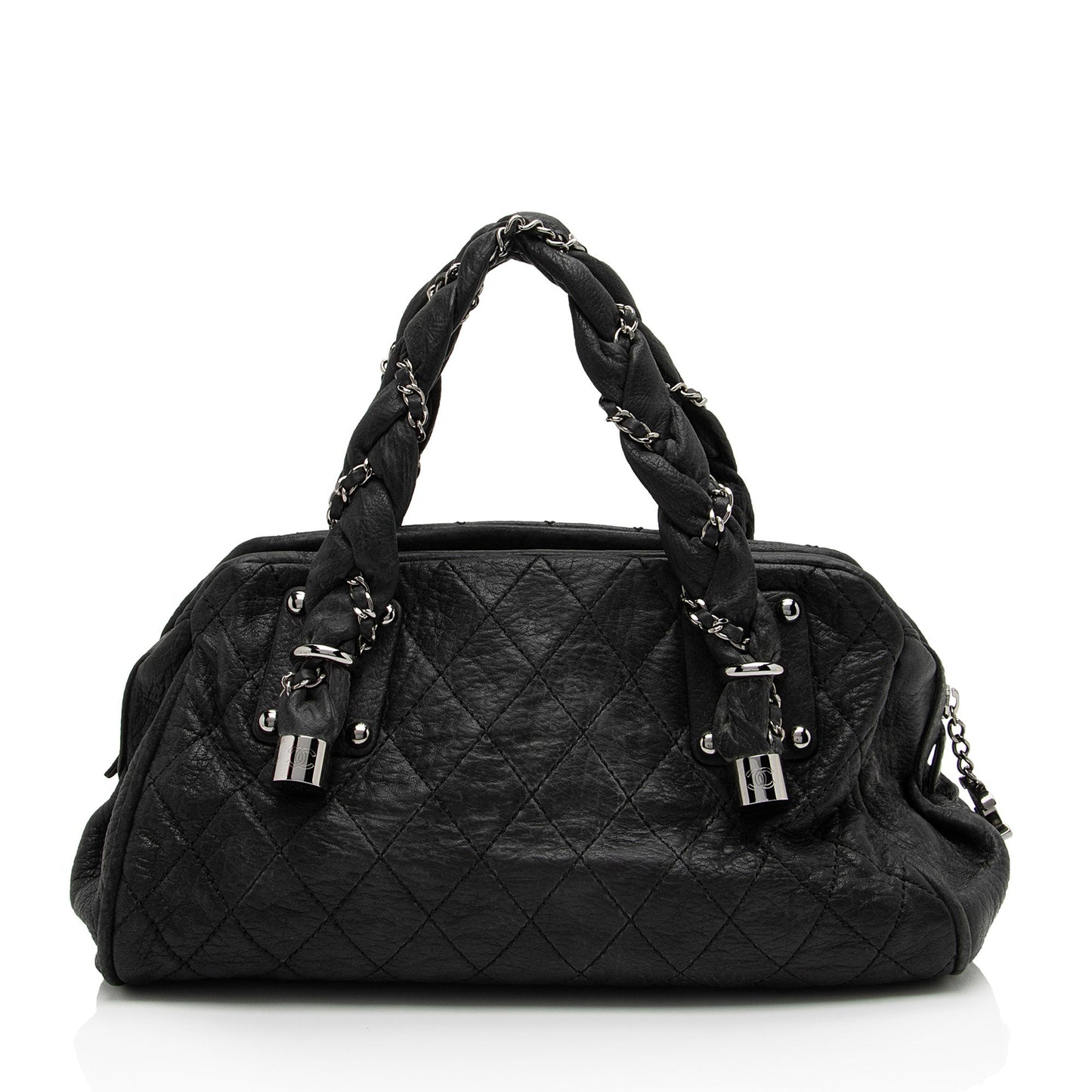 Chanel Distressed Lambskin Lady Braid Bowler Satchel (SHF-4rWbPz)