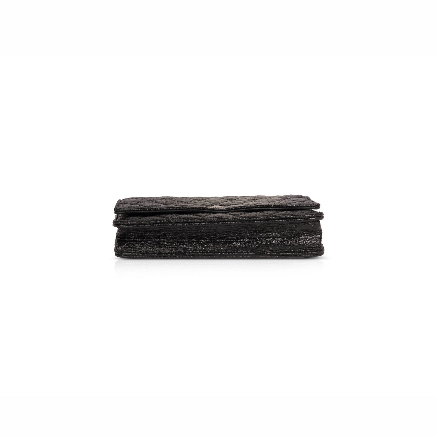 Chanel Distressed Patent Classic Wallet on Chain