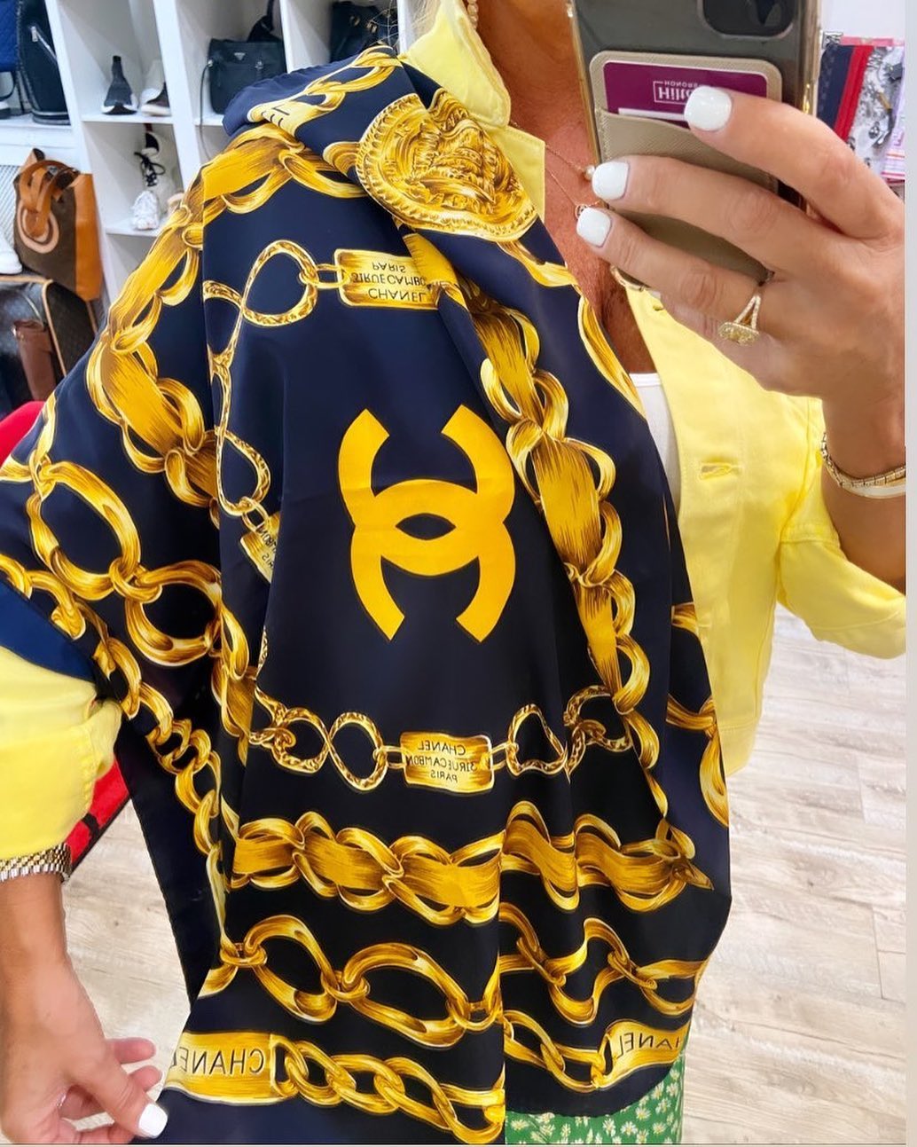 CHANEL EUC RUE CAMBON SILK SCARF