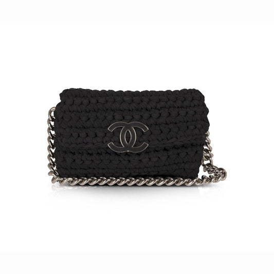 Chanel Fancy Crochet Flap Bag