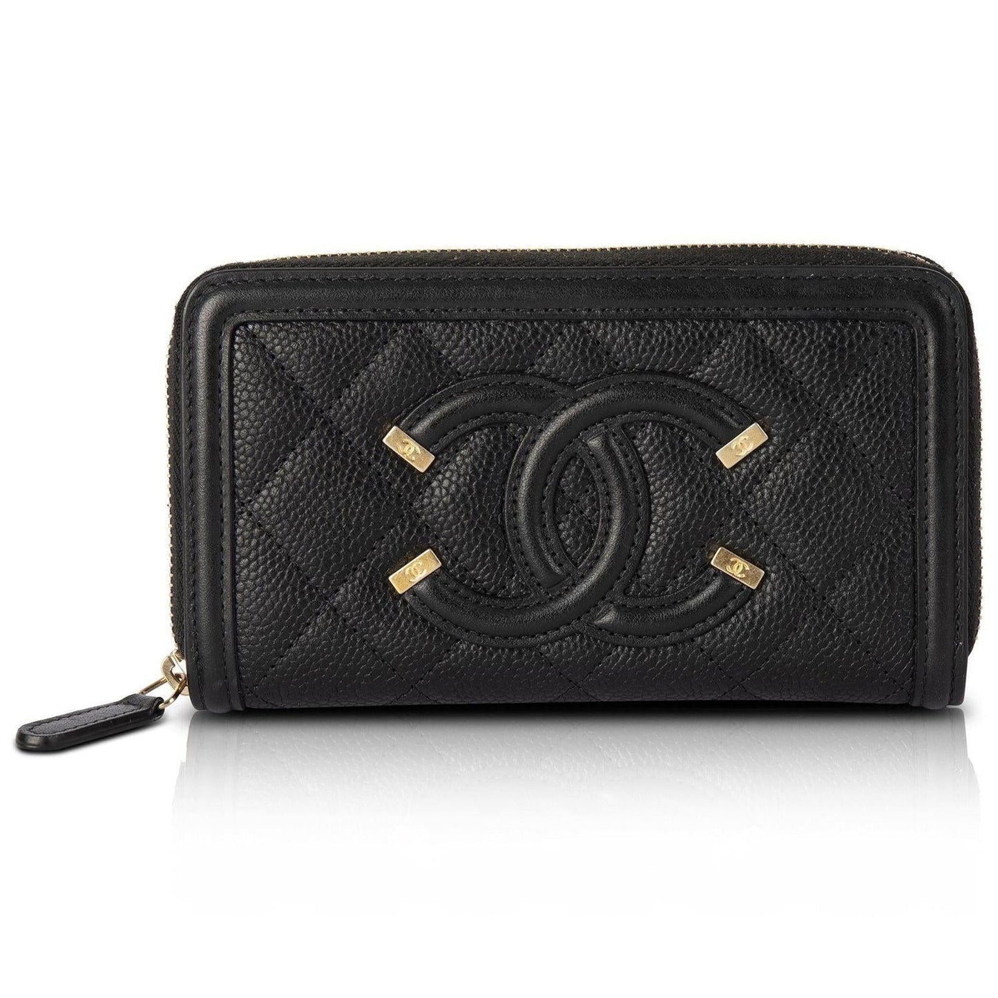 Chanel Filigree Zip Wallet