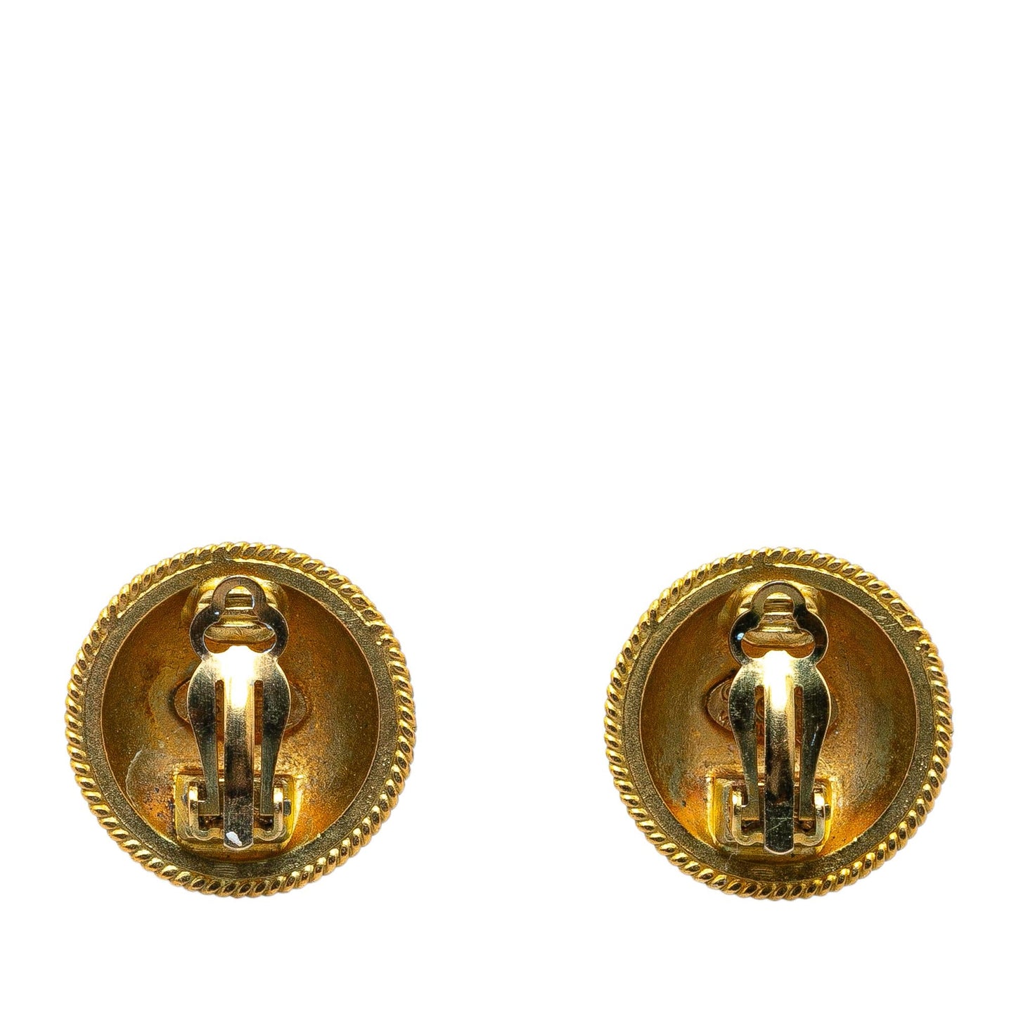 Chanel Gold Plated CC Clip On Earrings