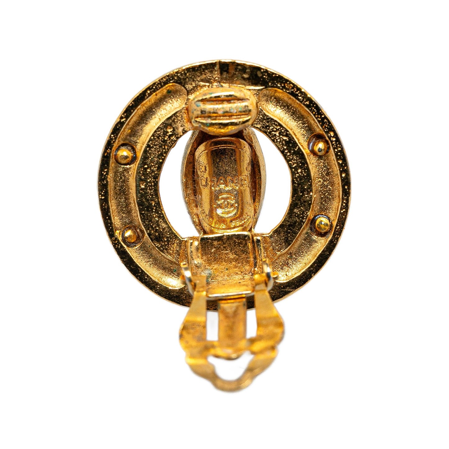 Chanel Gold Plated CC Clip On Earrings