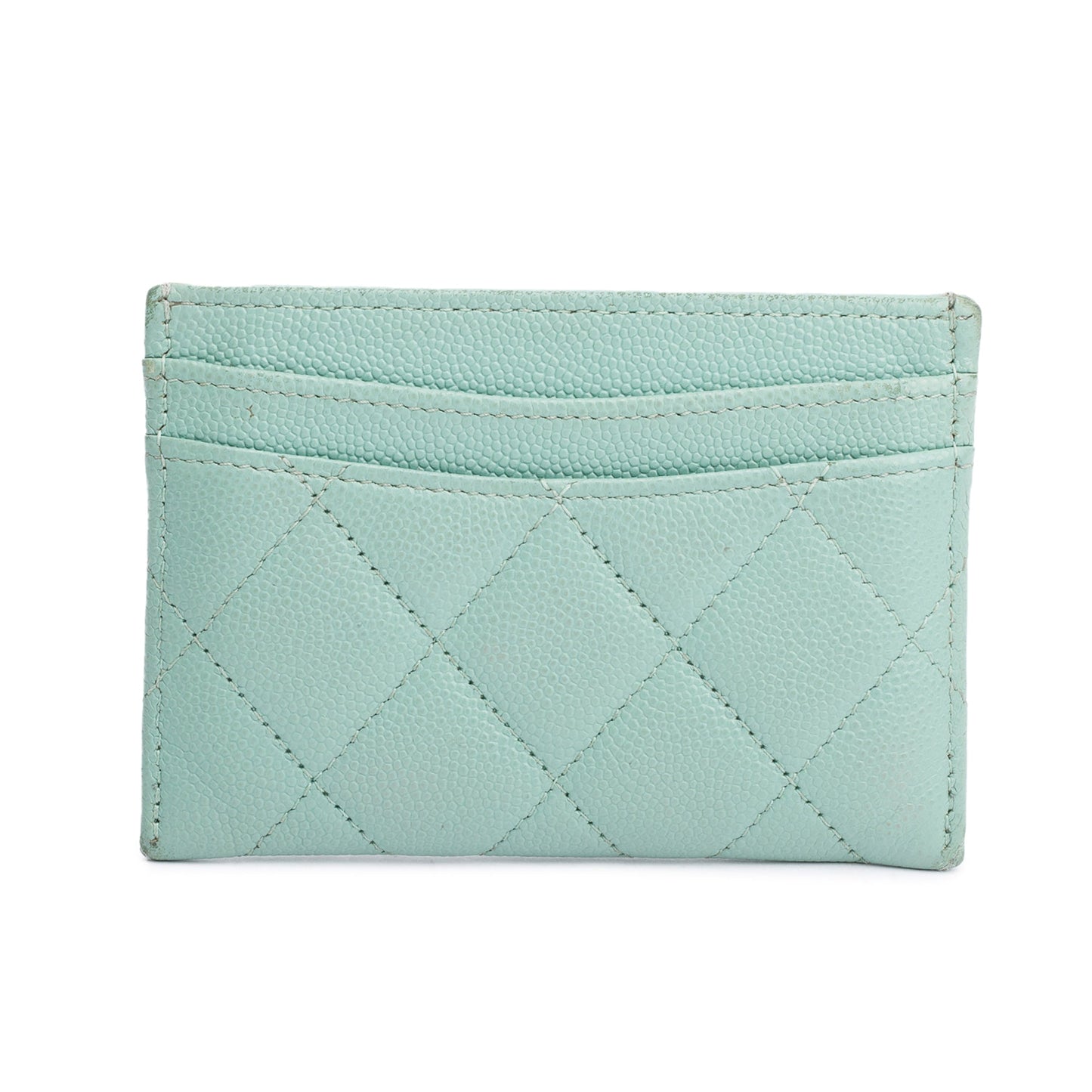 Chanel Green Caviar Leather Classic Card Holder