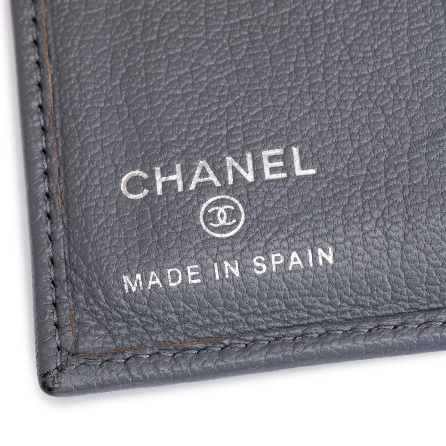 Chanel Grey Calfskin Leather CC Pocket Organizer