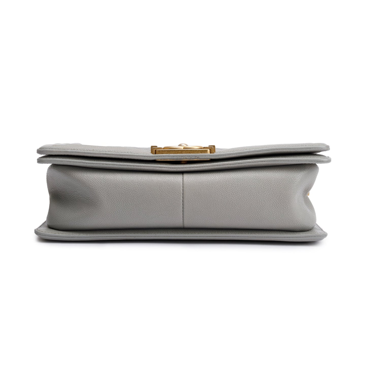 Chanel Grey Caviar Leather Medium Boy Bag