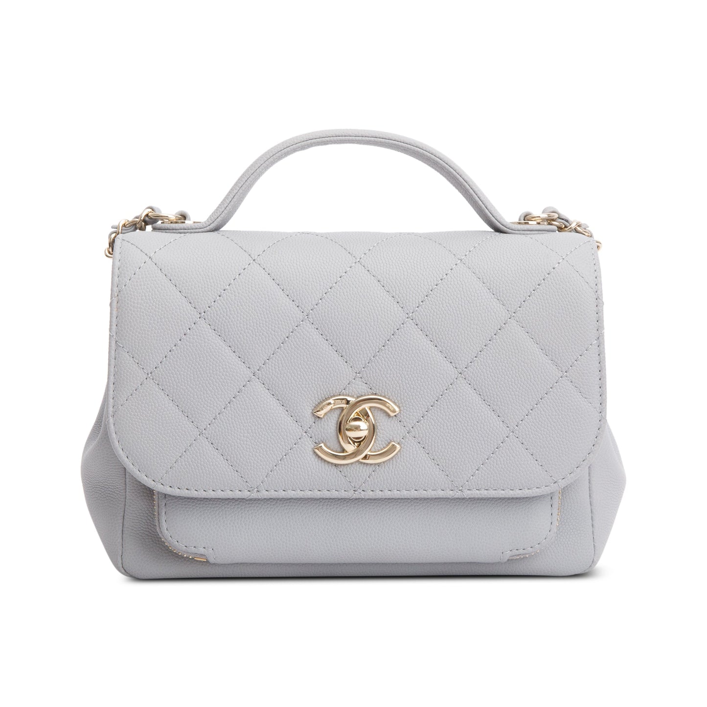 Chanel Grey Caviar Leather Small Business Affinity Flap Bag