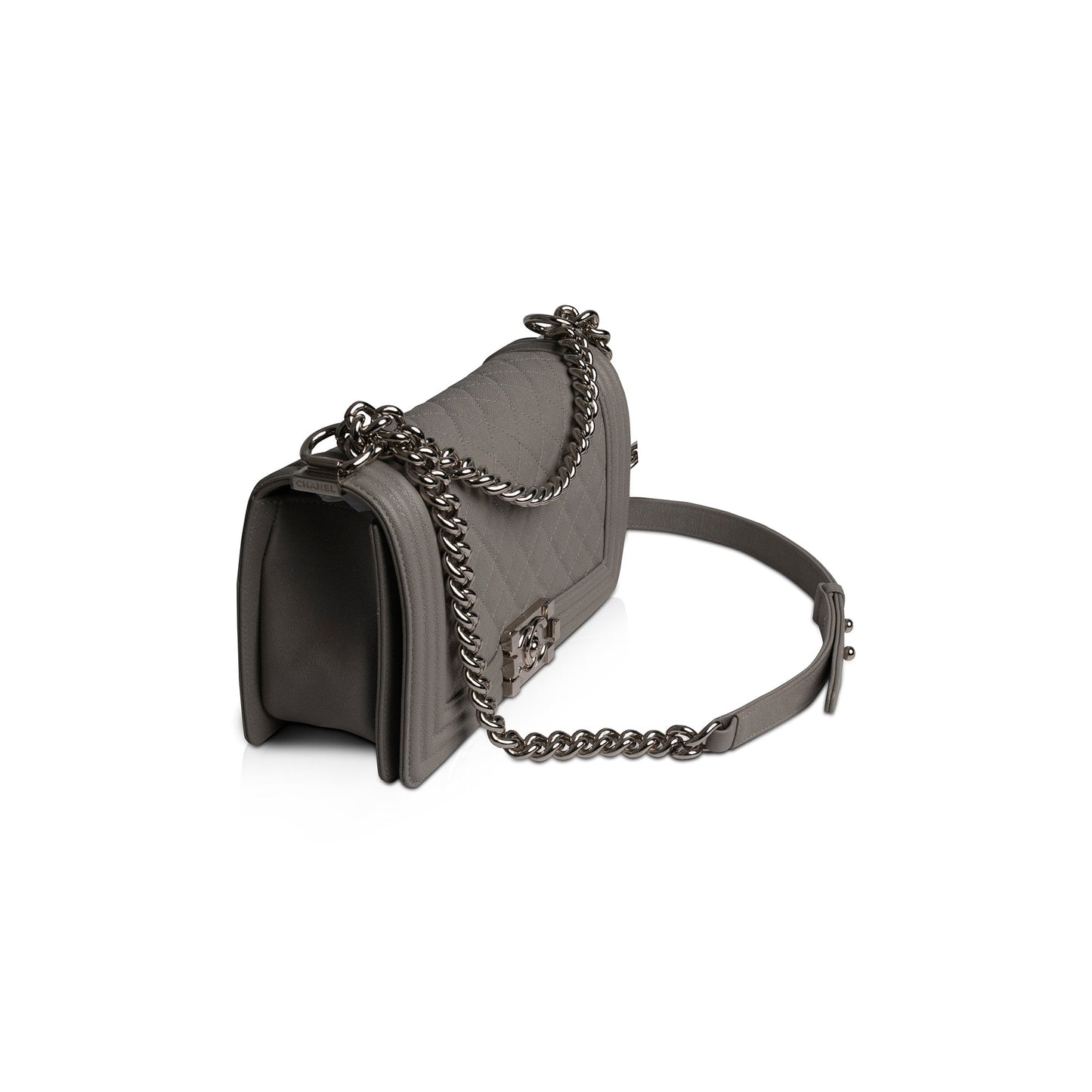 Chanel Grey Caviar Medium Boy Bag
