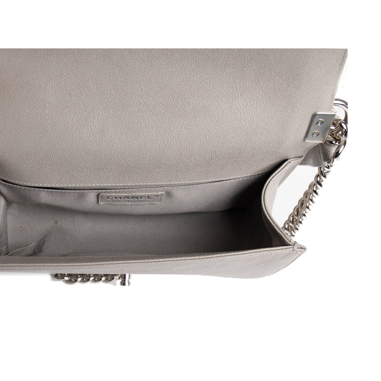 Chanel Grey Caviar Medium Boy Bag