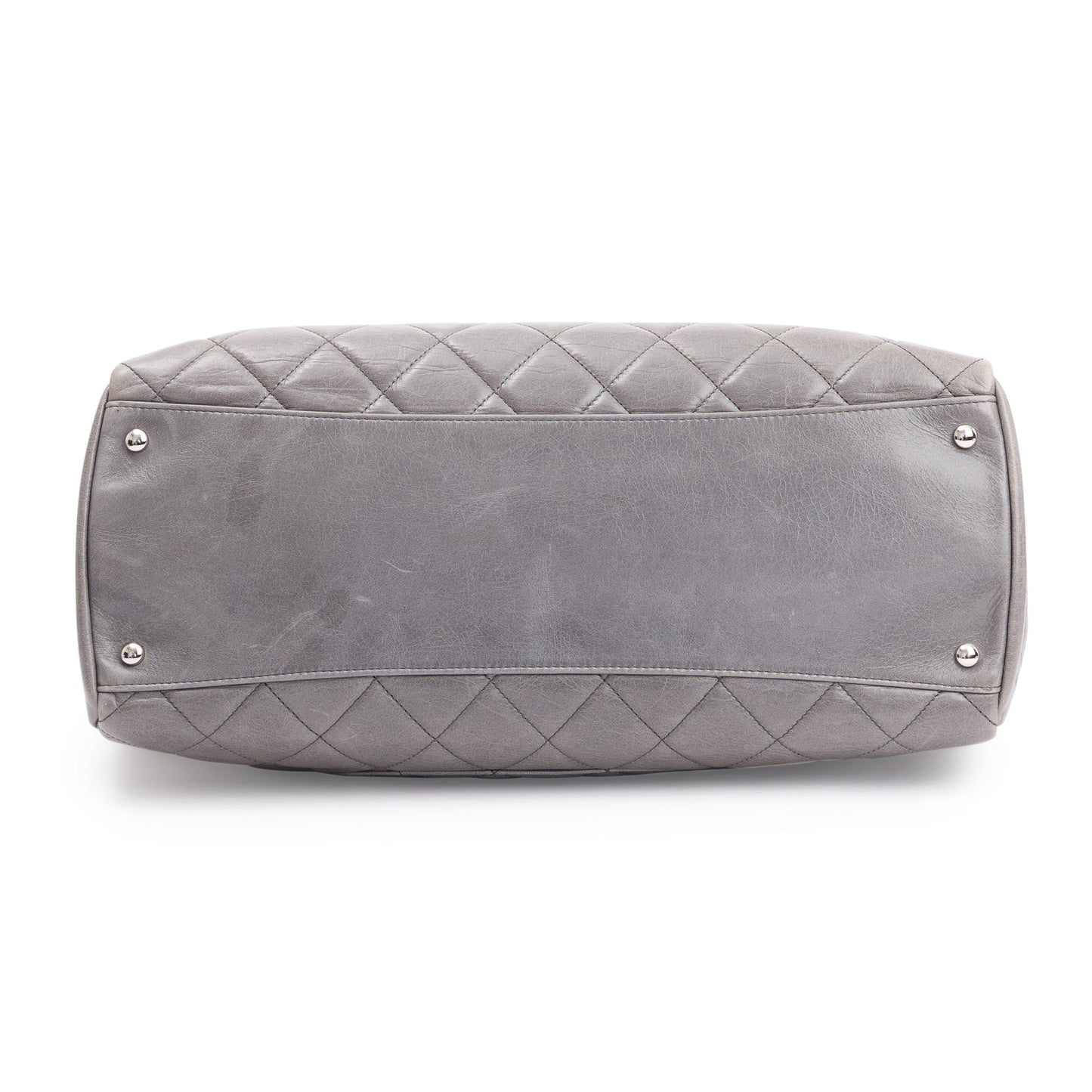 Chanel Grey Glazed Calfskin Leather Large CC Delivery Tote