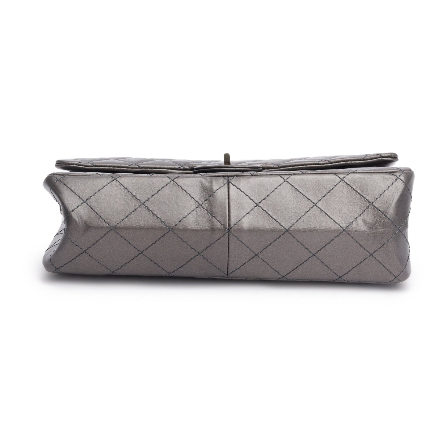 Chanel Grey Metallic Aged Calfskin Leather 2.55 Reissue 226 Double Flap Bag