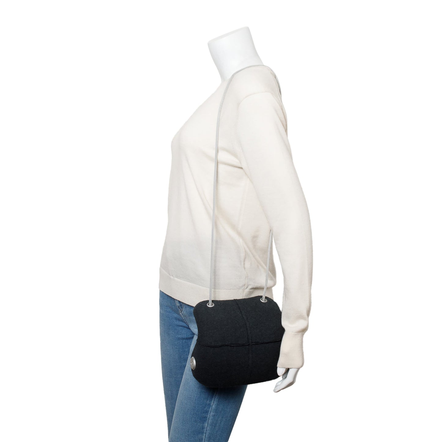 Chanel Grey Wool Identification Millenium Crossbody Bag