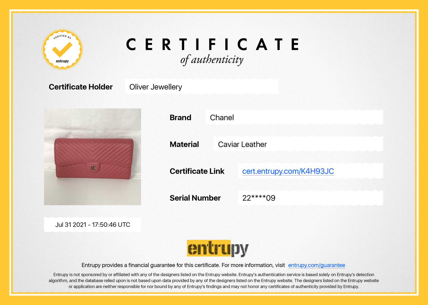 Chanel Interlocking CC Logo Leather Trifold Wallet
