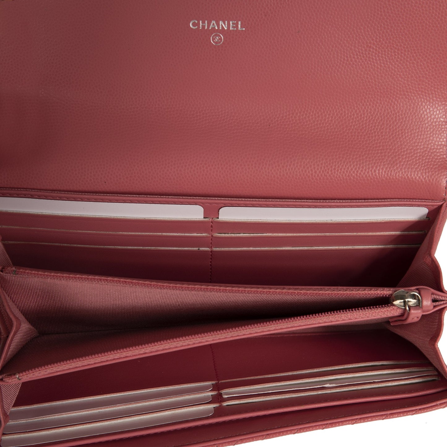 Chanel Interlocking CC Logo Leather Trifold Wallet