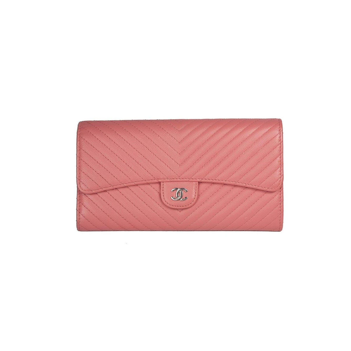 Chanel Interlocking CC Logo Leather Trifold Wallet