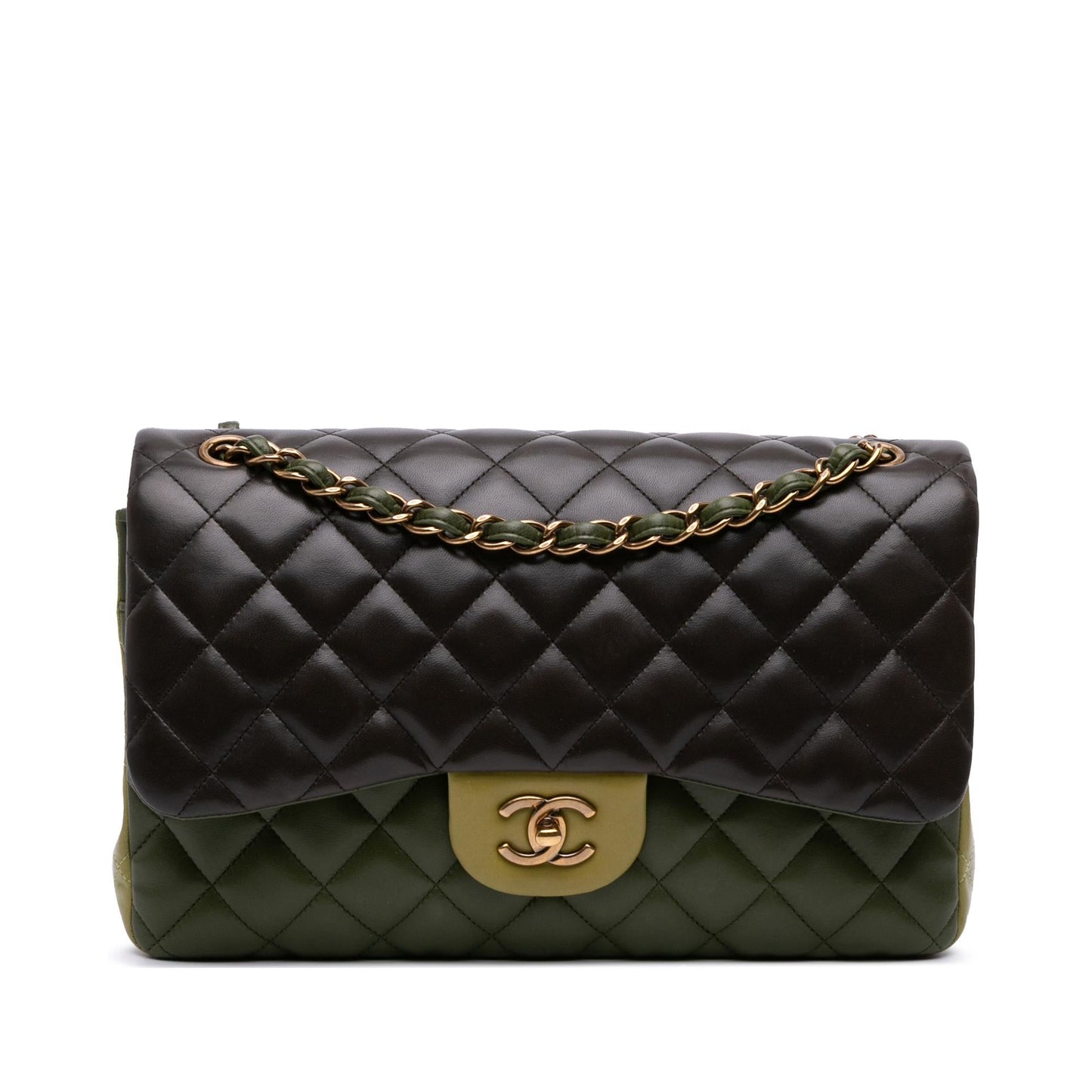 Chanel Jumbo Classic Tricolor Lambskin Double Flap