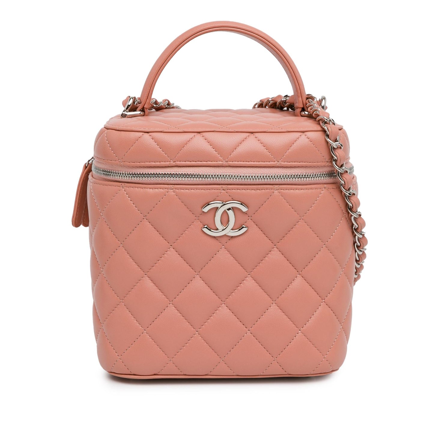 Chanel Lambskin Top Handle Vanity Case with Chain (SHG-K2wZoF)