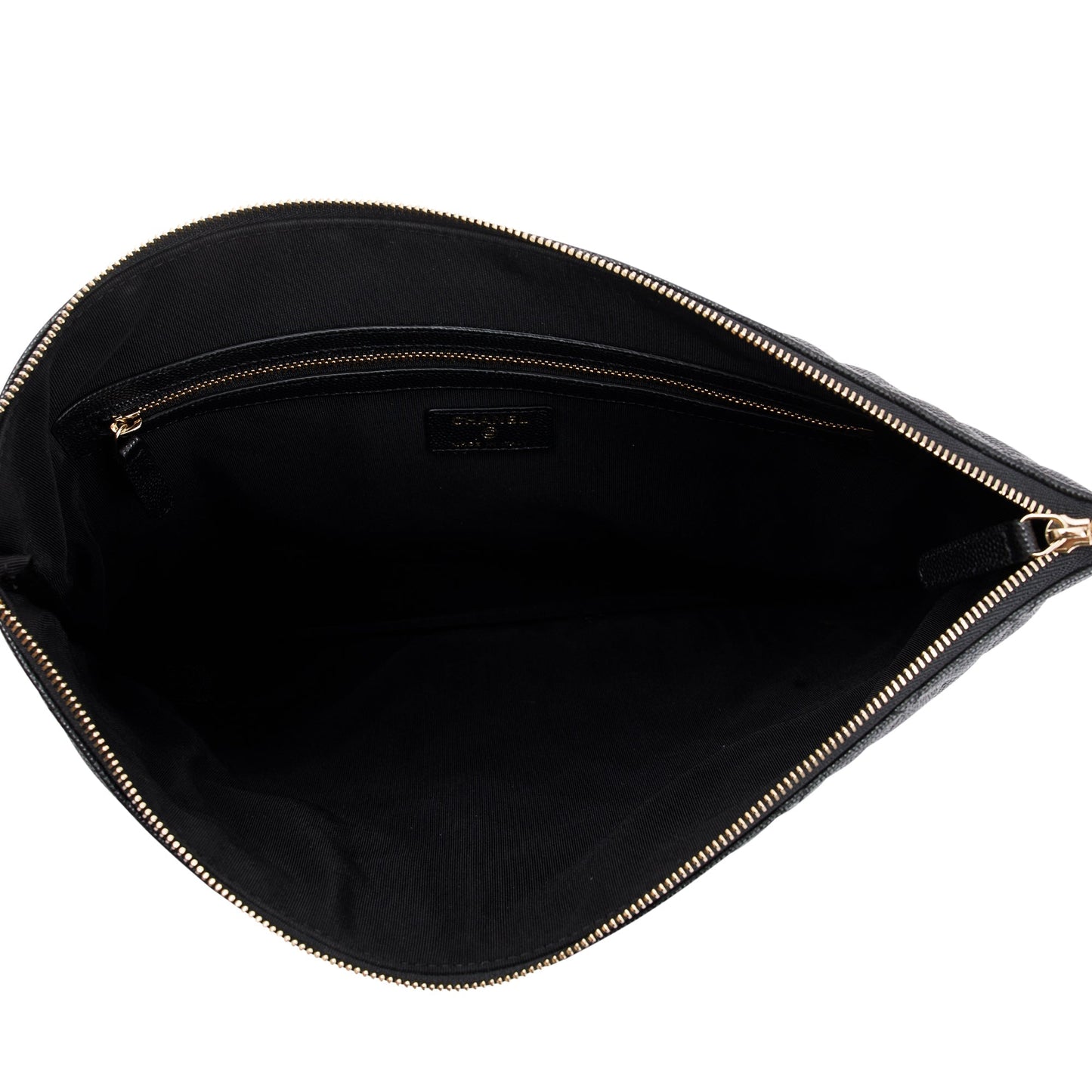 Chanel Large Quilted Caviar Leather O-Case Clutch