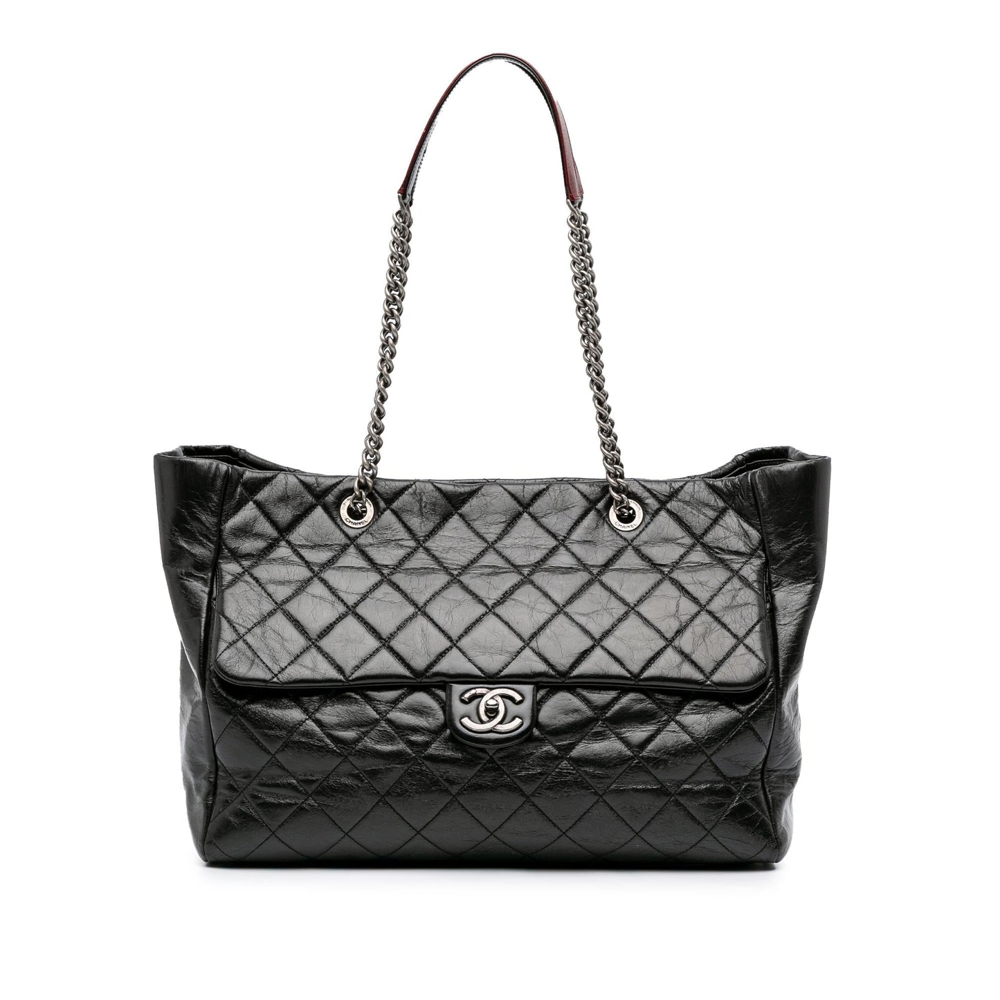 Chanel Large Quilted Glazed Calfskin Duo Color Tote