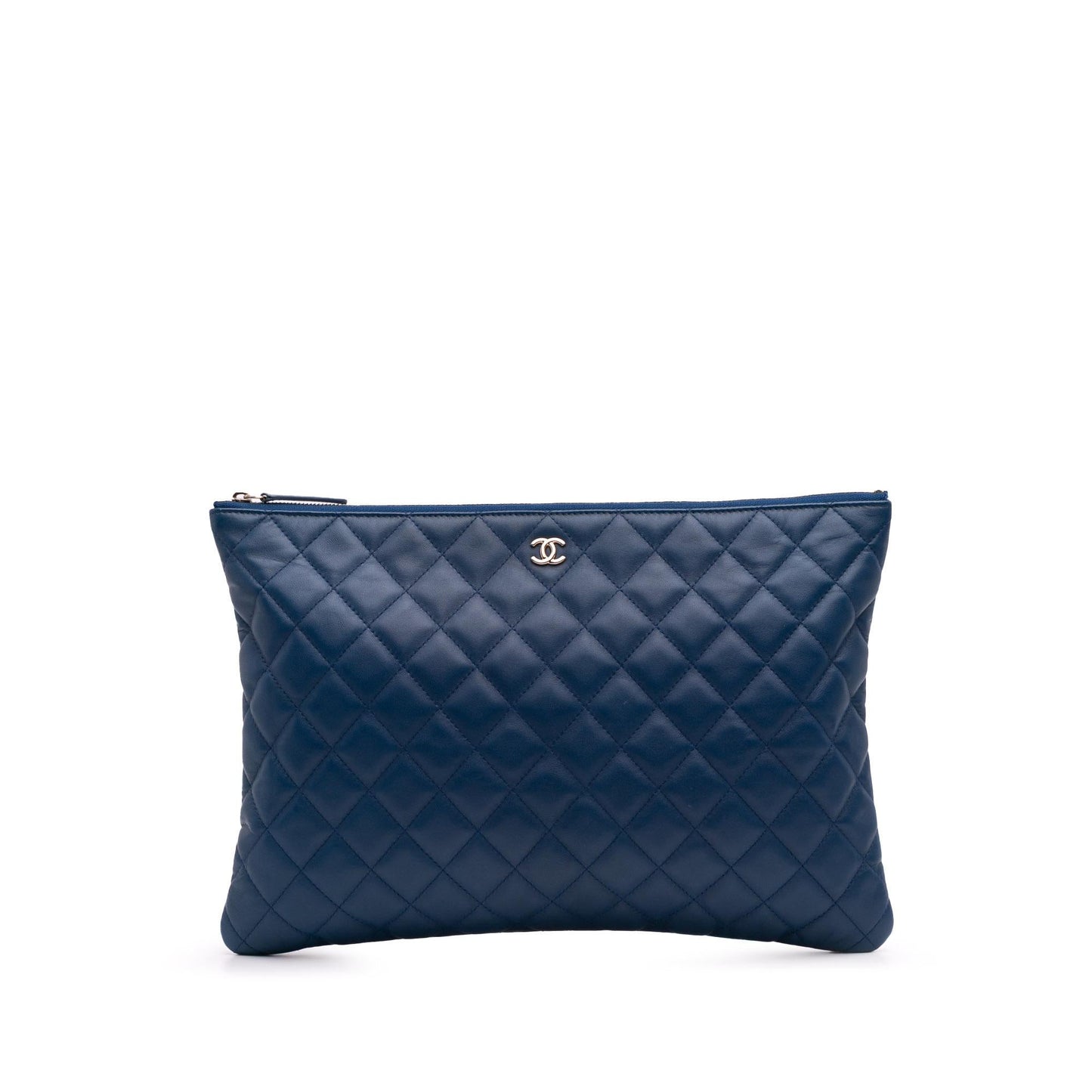 Chanel Large Quilted Lambskin O Case Clutch
