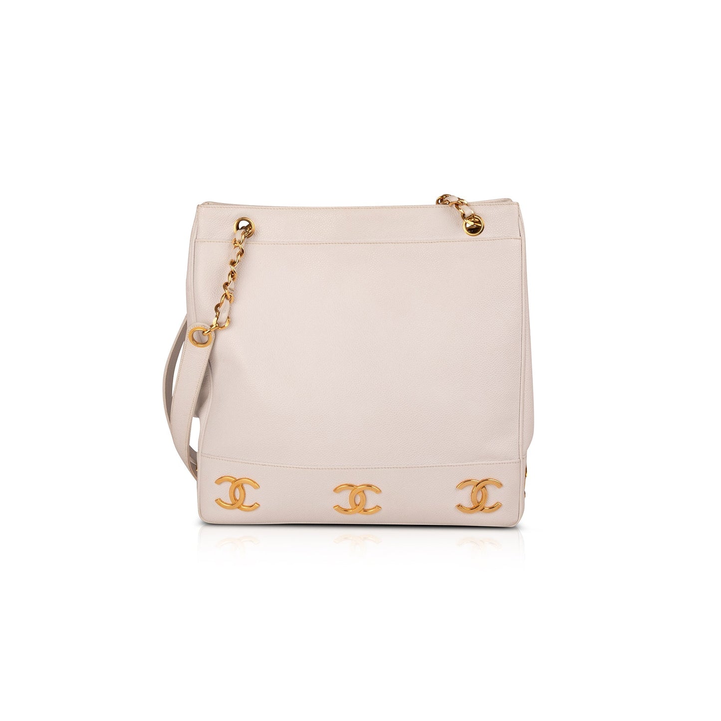 Chanel Large Vintage CC Caviar Leather Tote