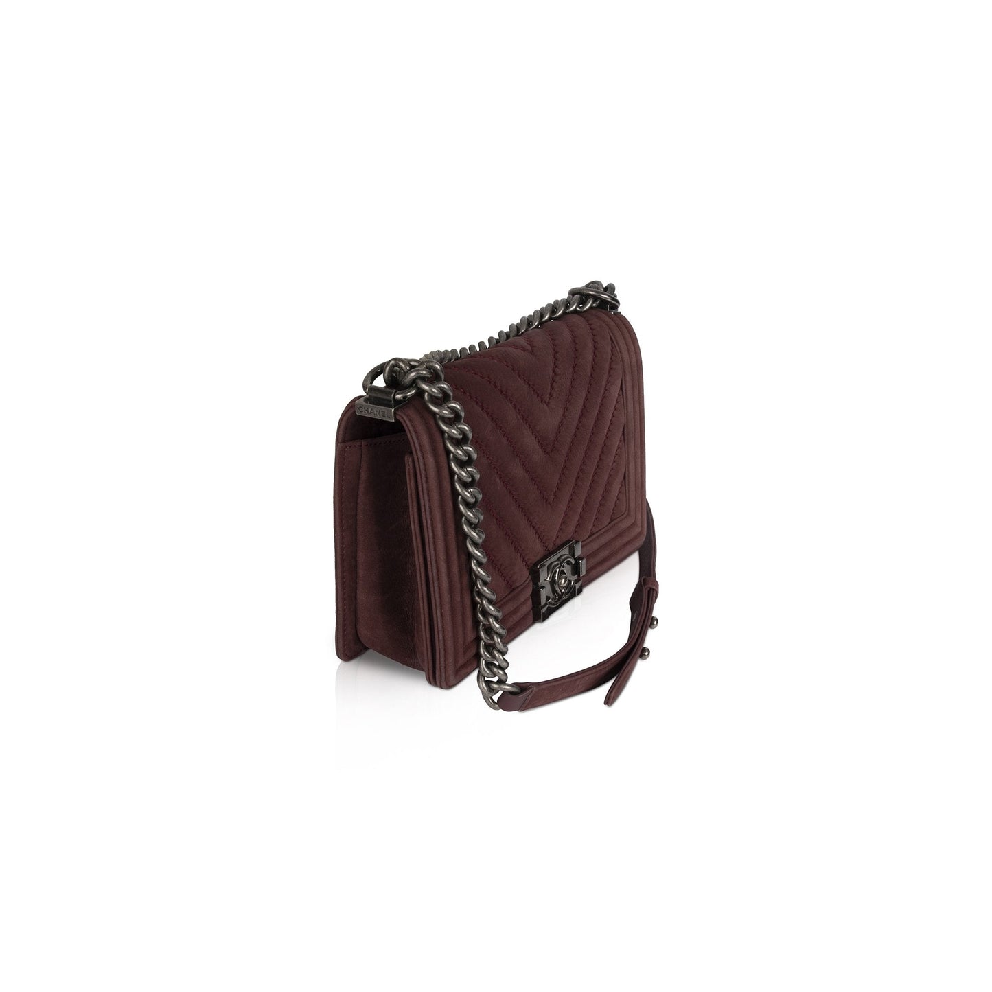 Chanel Medium Chevron Nubuck Boy Bag