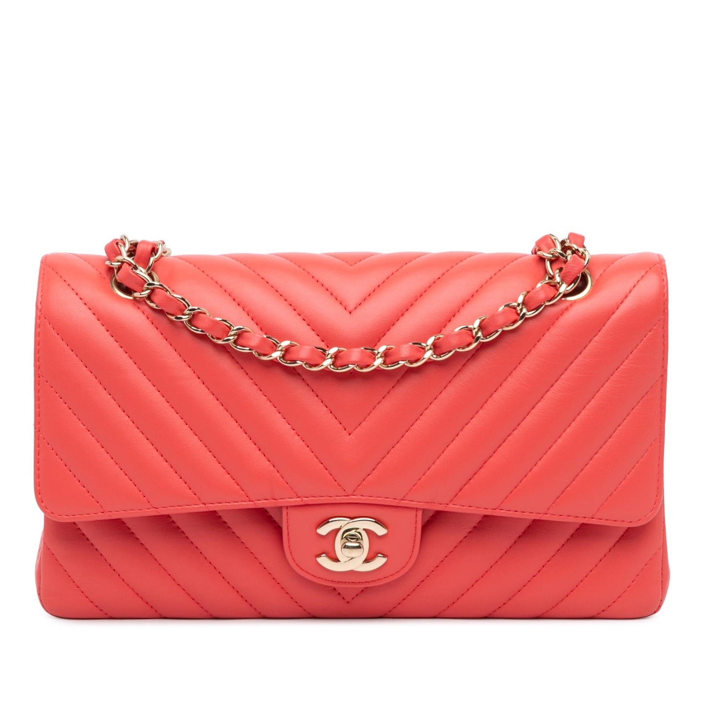 Chanel Medium Classic Chevron Lambskin Double Flap