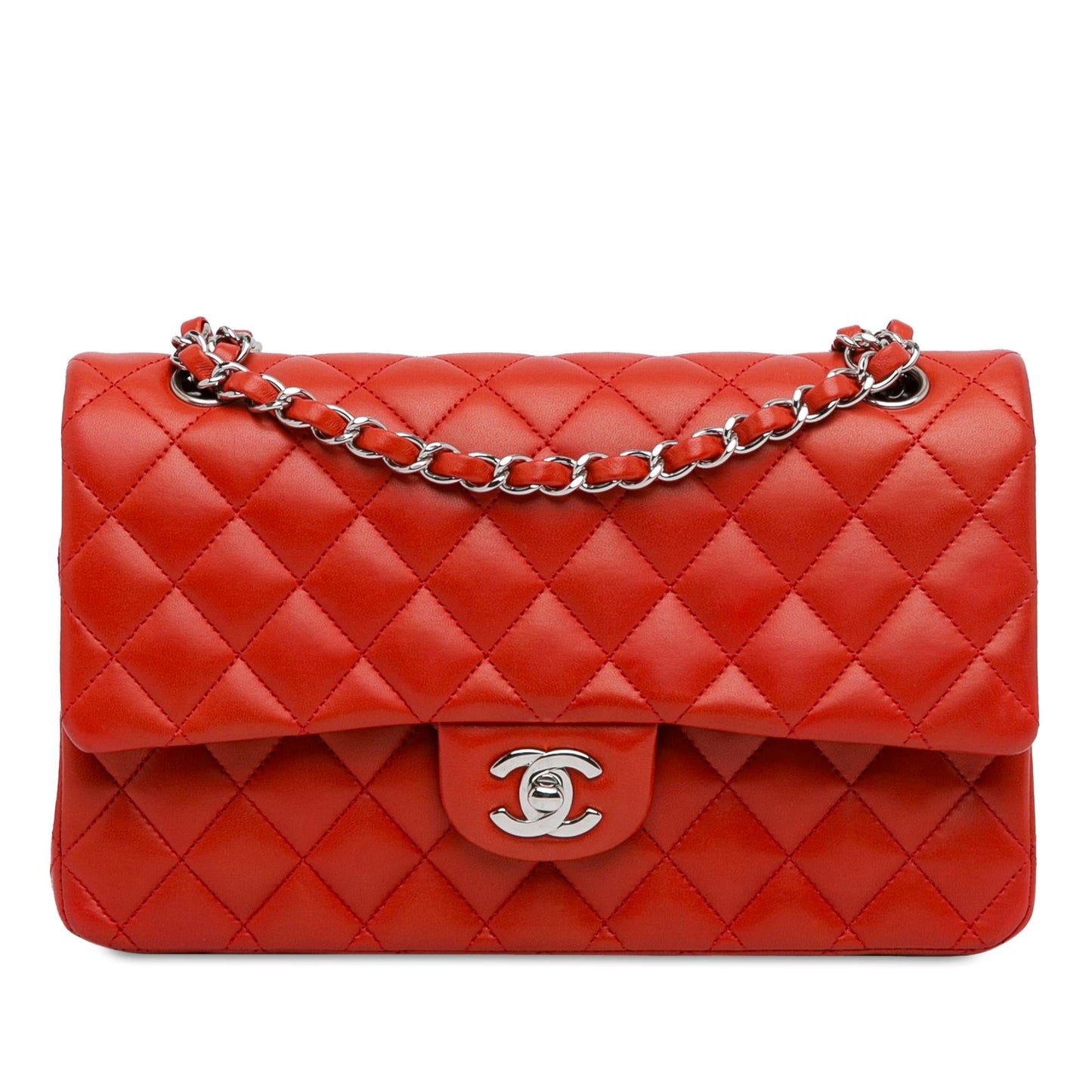 Chanel Medium Classic Lambskin Double Flap (SHG-hCviYB)