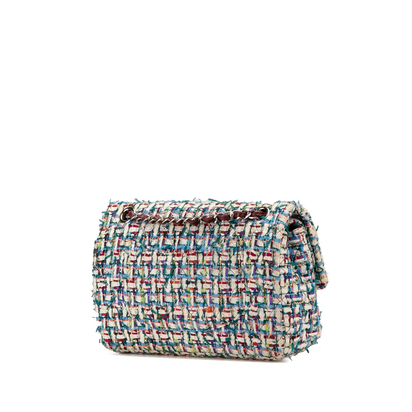 Chanel Medium Classic Multicolor Tweed Double Flap