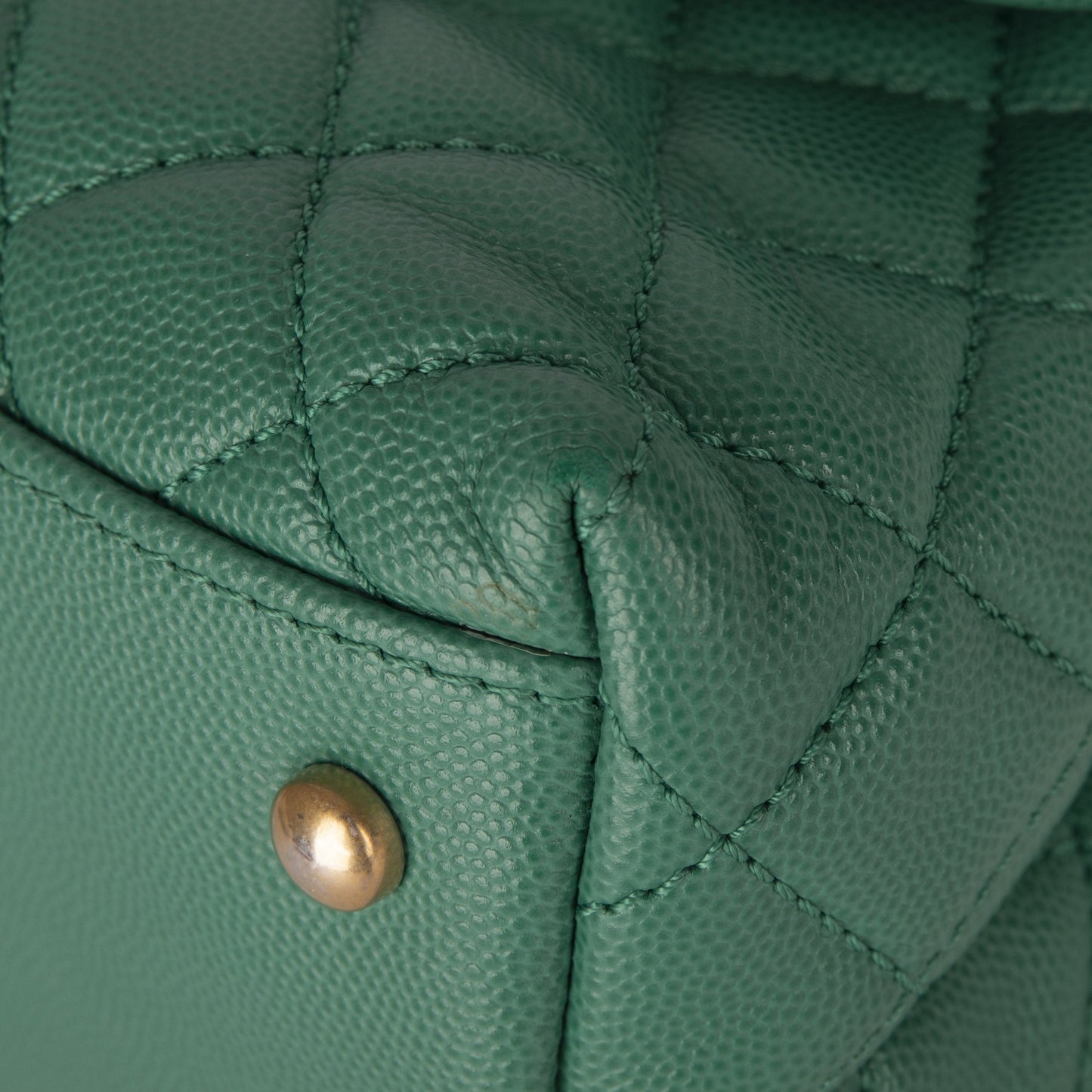Chanel Medium Green Caviar Coco Handle Bag