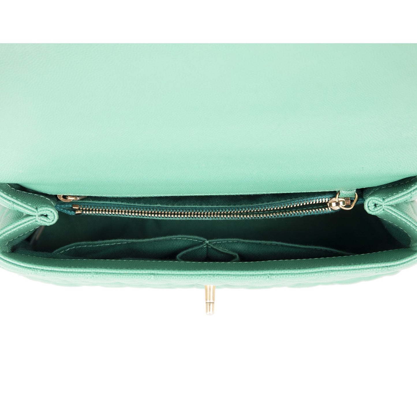 Chanel Medium Green Caviar Coco Handle Bag