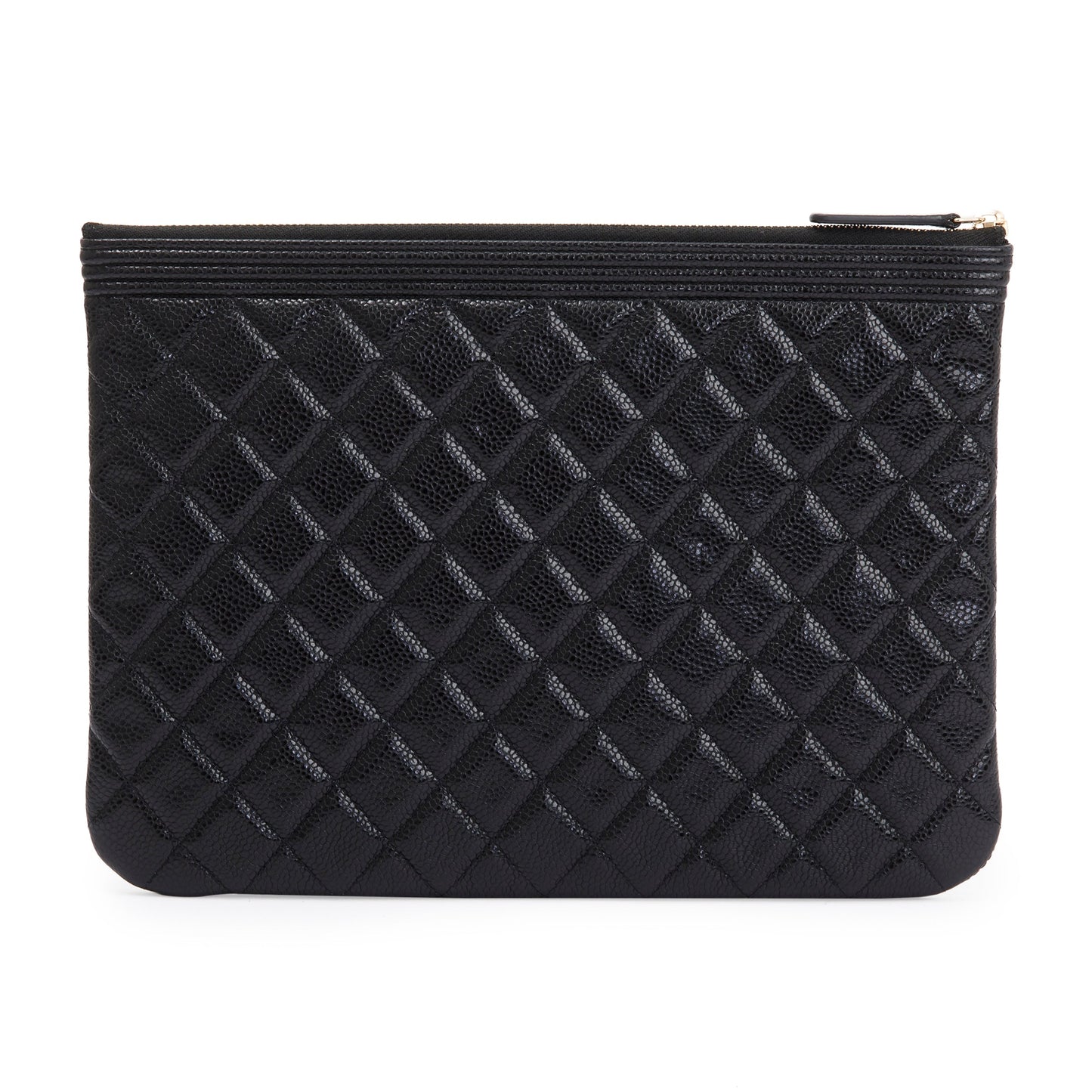 Chanel Medium Quilted Caviar Leather Boy O-Case Clutch