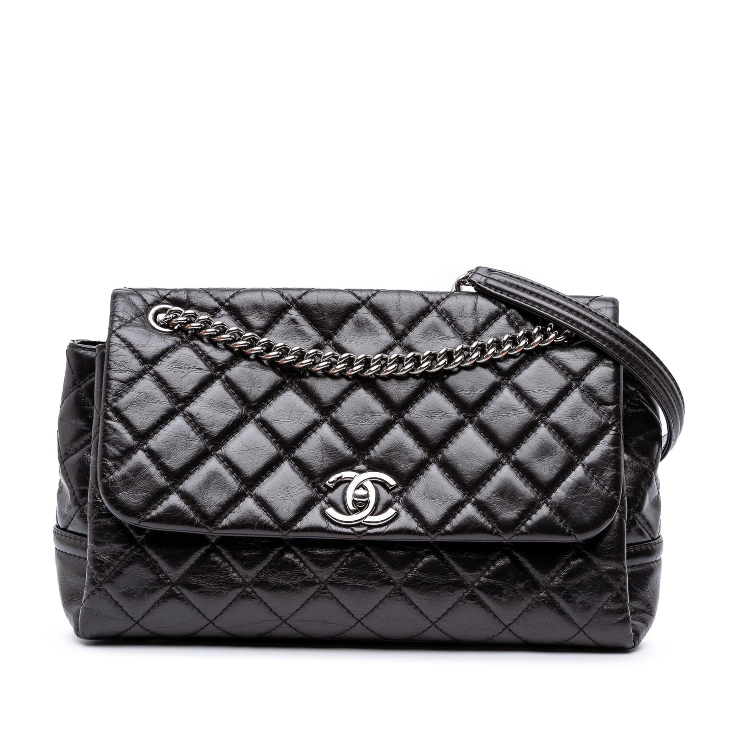 Chanel Medium Quilted Glazed Calfskin Lady Pearly Flap